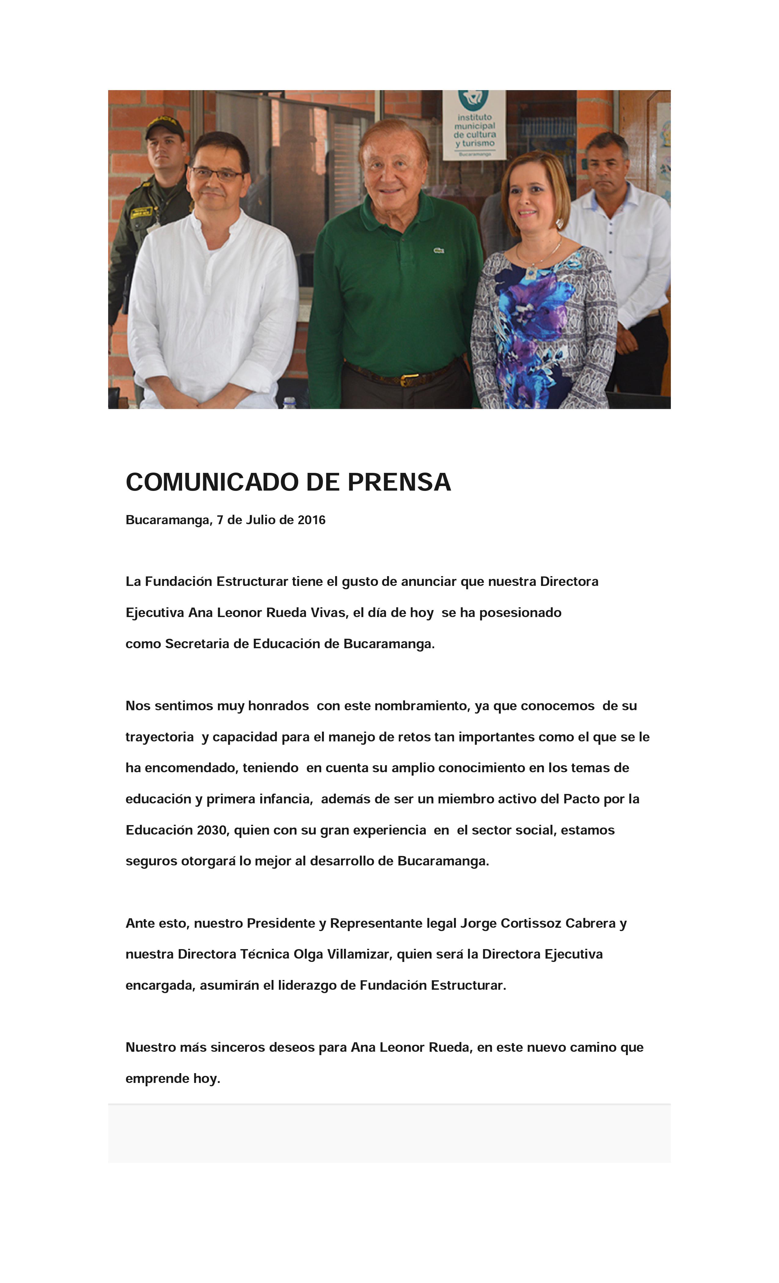 COMUNICADO DE PRENSA