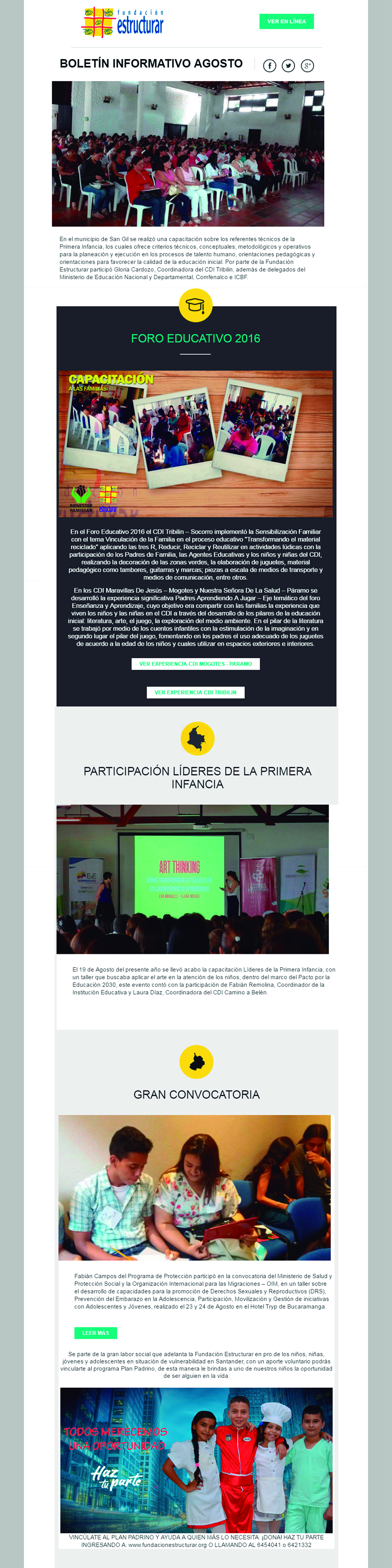 Boletin informativo del mes de Agosto